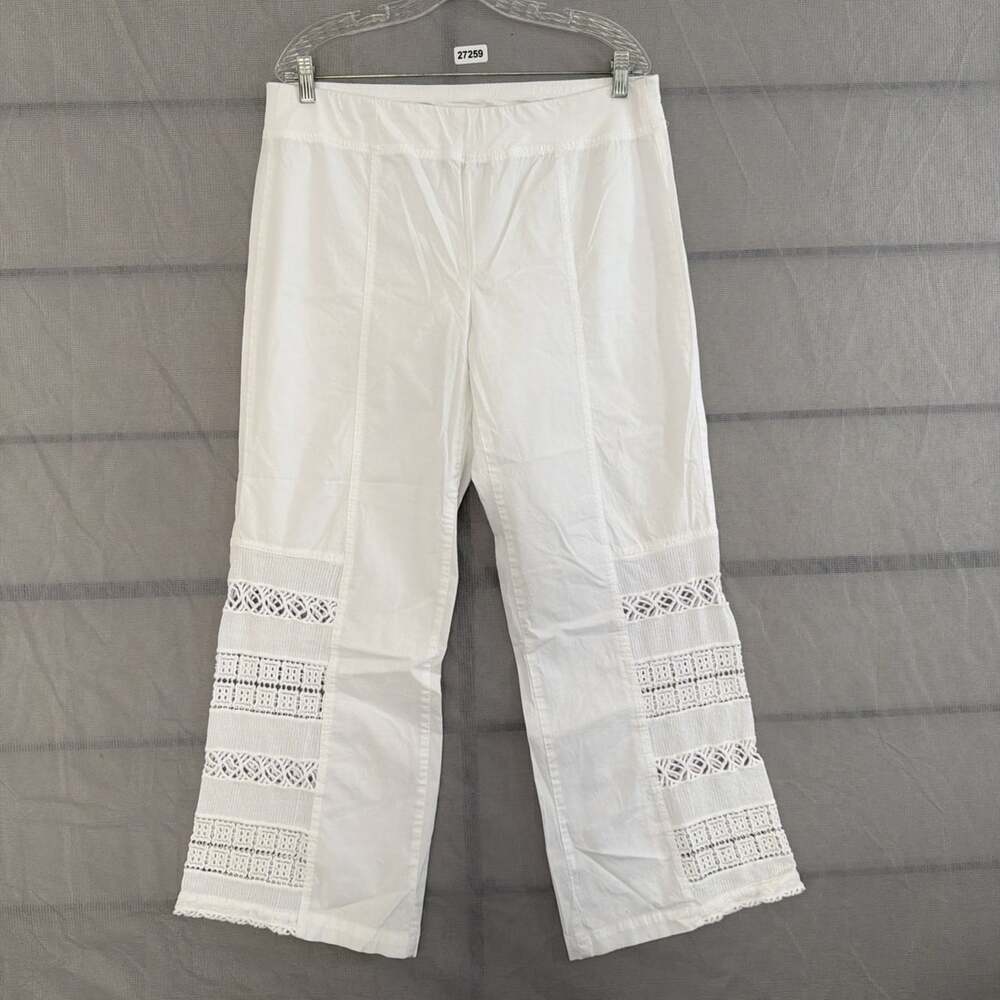 XCVI Mindset Women's Size XL Wide Leg Open Pannel Crochet Boho Beach Resort Pant